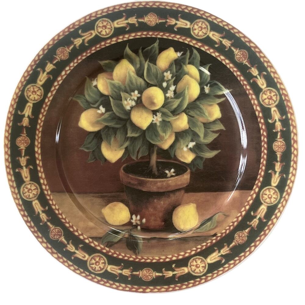 Rochard Limoges Topiary Fruit Tree Salad Plates Set of 4 France 7.75 in - Picture 3 of 10